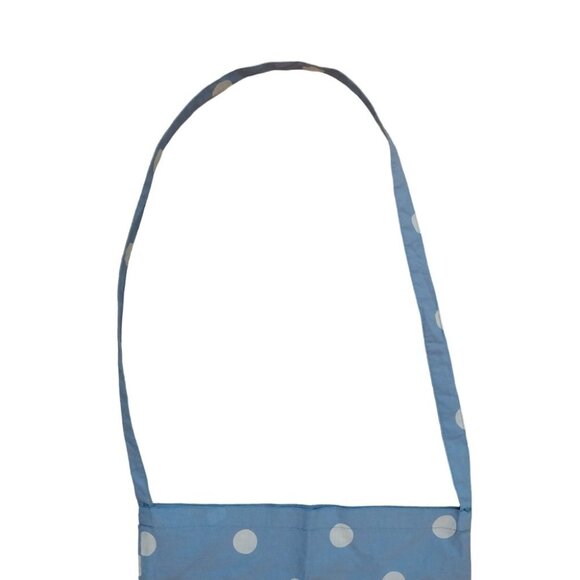 April Cornell Blue Polka Dot Tote Bag Cotton Boho Cottagecore Eco Friendly - Picture 4 of 5